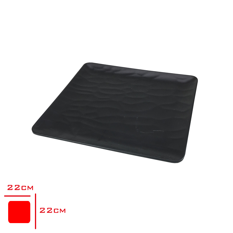 TRIA PORELIN ROLYEFLI SUNUM TABAK SIYAH 22X22 CM TR348