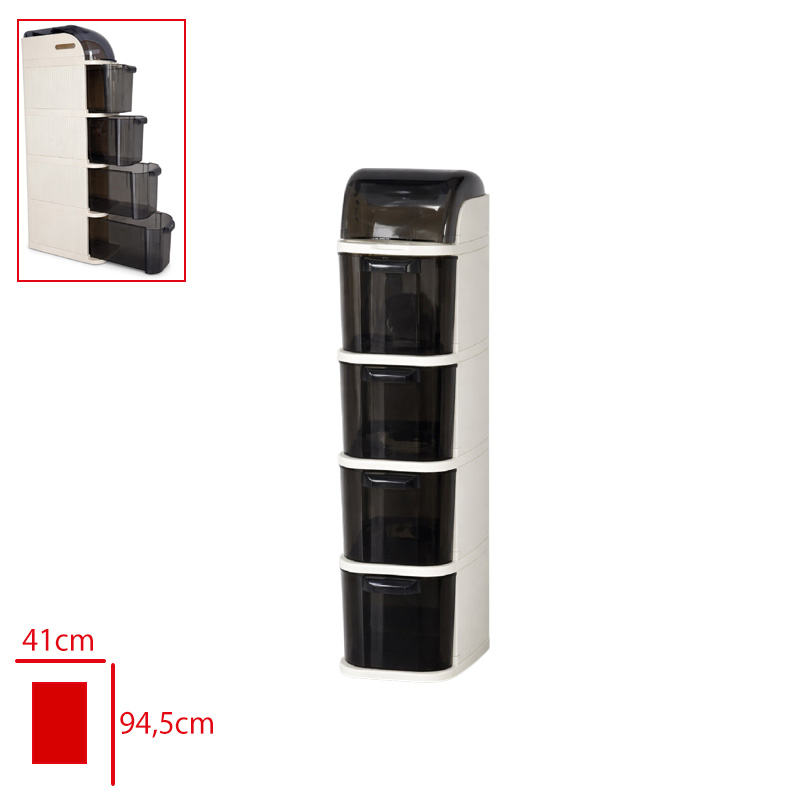 BURSEV DOLAP TEKERLEKLI PRO SLIM 38*20*95,5 CM 5150 01