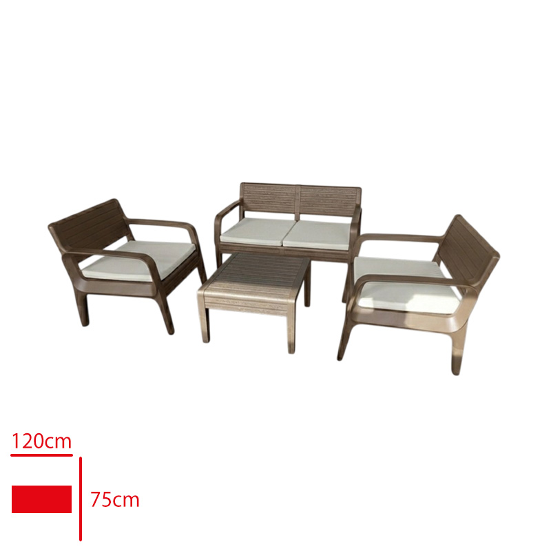 OTURMA GRUBU REYNA RATTAN 1 IKILI 2 TEKLI 1 SEHPA CAPPUCINO