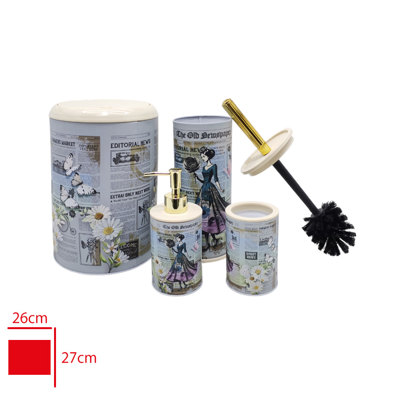 BANYO SETI 4 LU METAL PAPATYA DESEN 3443