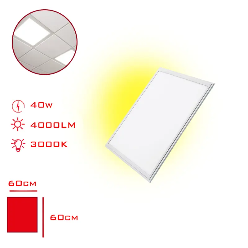 LED PANEL KARE SIVA ALTI 40W 60*60 SARI ISIK LV-3100 / 3