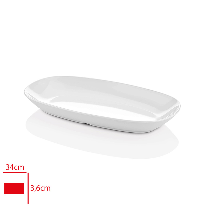 ATLAS KAYIK TABAK OVAL BEYAZ 34 CM 334