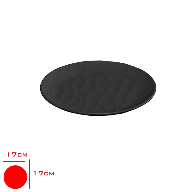 TRIA PORELIN ROLYEFLI SERVIS TABAK SIYAH 17 CM TR341