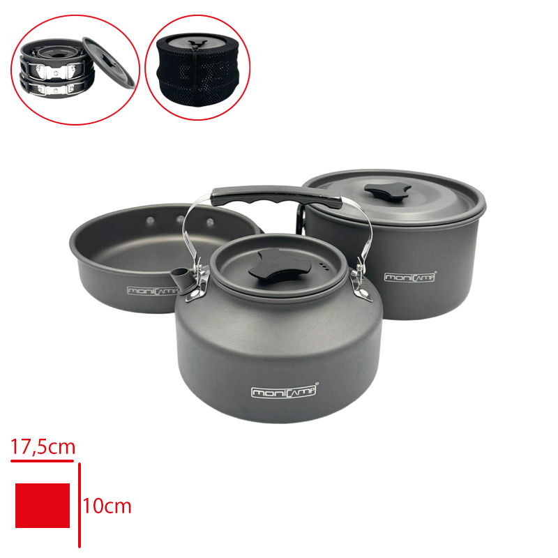 MONICAMP KAMP TENCERE TAVA VE CAYDANLIK SETI 3'LU SET PL-301