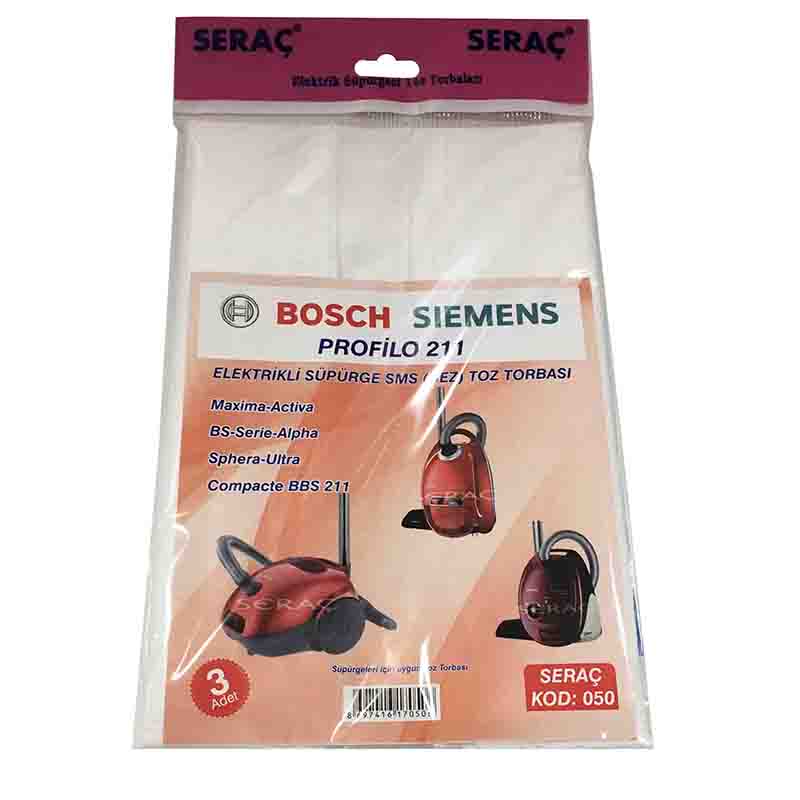 SERAC ELEKTRIK SUPURGESI TOZ TORBASI 3 LU BOSH/SIEMENS/PROFILO 050