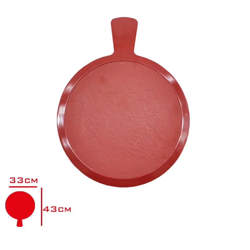AKEL PIZZA TABAGI KULPLU YUVARLAK KIRMIZI 33 CM AKL133K