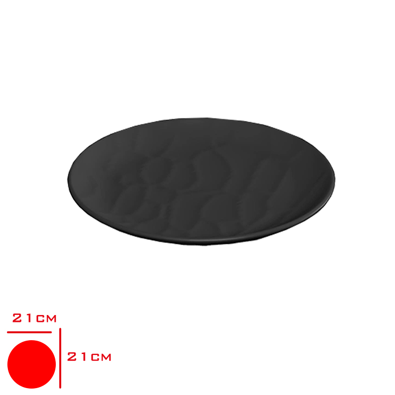 TRIA PORELIN ROLYEFLI SERVIS TABAK SIYAH 21 CM TR343