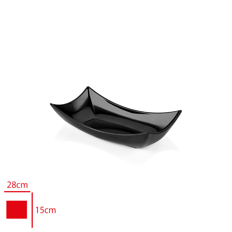 ATLAS TABAK KAYIK SUNUM SIYAH 15X28X7 CM S765