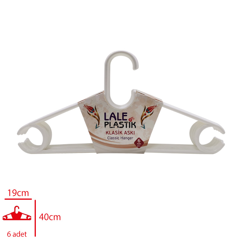 LALE ELBISE ASKISI KLASIK 6 LI L-079