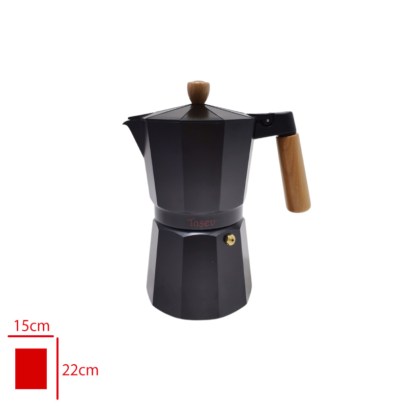TASEV KAHVE MOKA POT 9 FINCAN SIYAH T6371