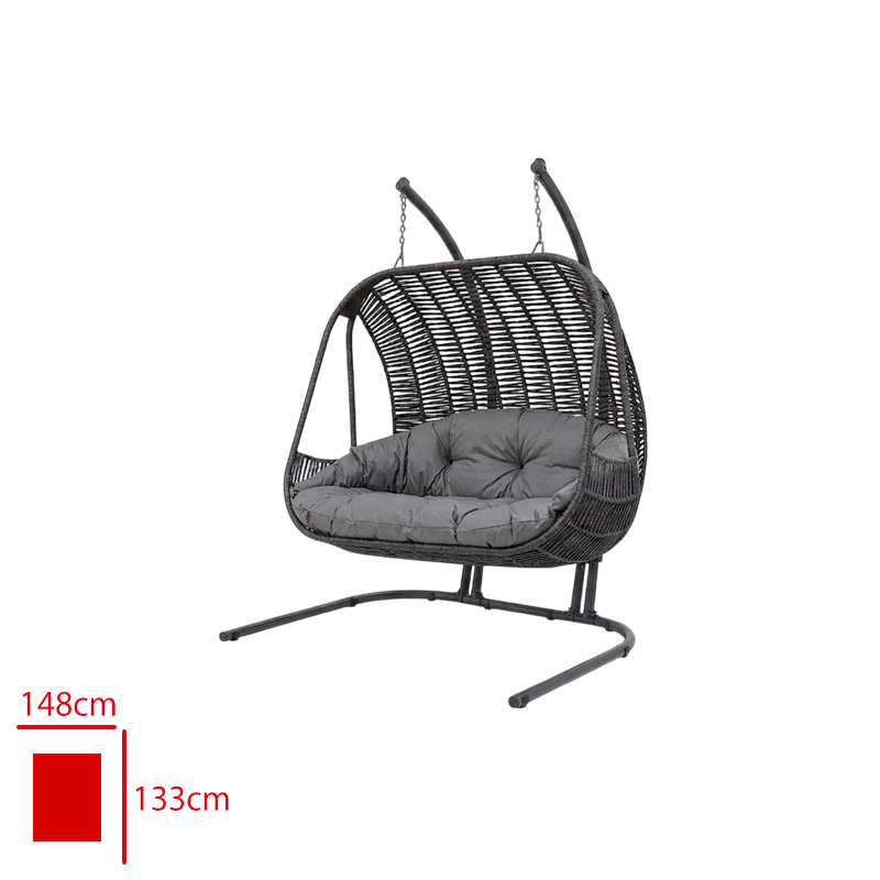 FORMET SALINCAK BALINA CIFTLI RATTAN/ORGU FUME/MINDER GRI