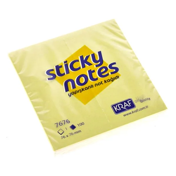Yapışkan Not Kağıdı 76X76 Kraf 7676 Sarı