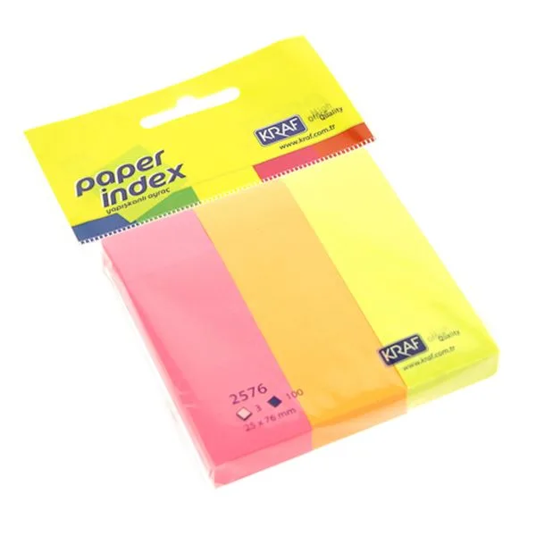 Yapışkan Not Kağıdı 25X76 Kraf 2576 Neon 3 Lü
