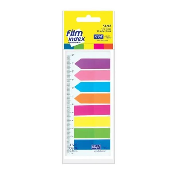 Index Kağıt 12X45mm 8 Renk Kraf 51247