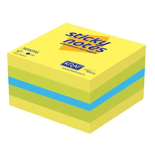Yapışkan Not Kağıdı 50X50 Kraf 5050Yg Neon 250 Yp