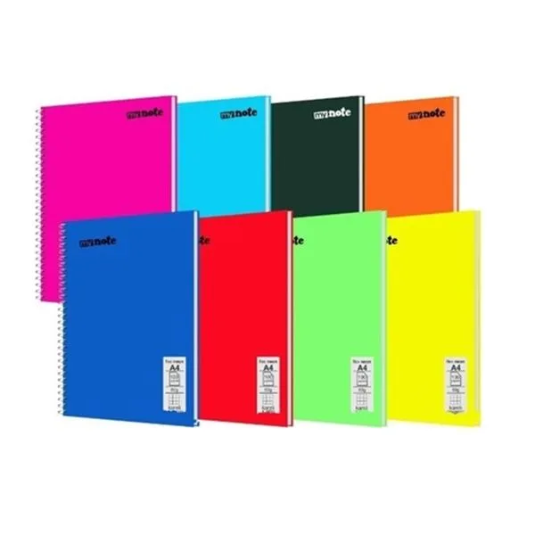 Spiralli Defter A4 Umur Mynote Flex Neon Mfxne-A460-K Pp Kapak Kareli 60 Yp