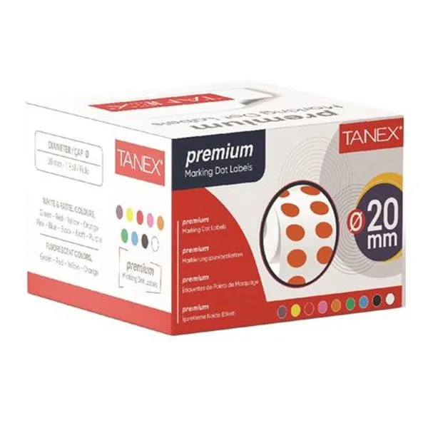 Rulo Etiket Tanex Nokta 2 Cm Turuncu Kutulu