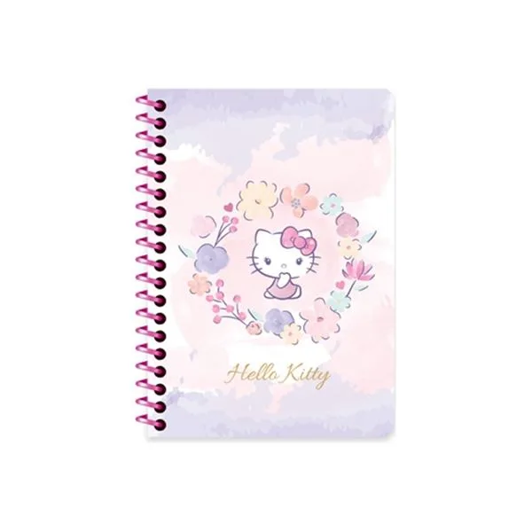 Not Defteri A6 Spiralli Keskin Color 140400-08 Hello Kitty Çizgili 80 Yp