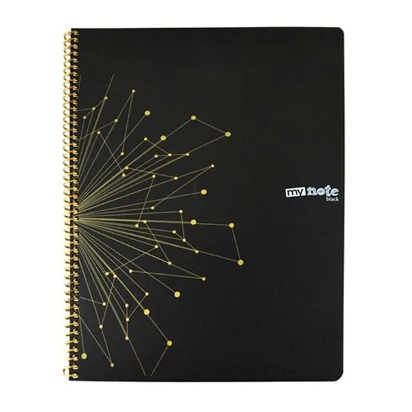 Spiralli Defter A4 Umur Mynote Flex Black Myn-Fb-A4-100K Pp Kapak Kareli 100 Yp