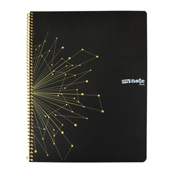 Spiralli Defter A4 Umur Mynote Flex Black Myn-Fb-A4-100Ç Pp Kapak Çizgili 100 Yp