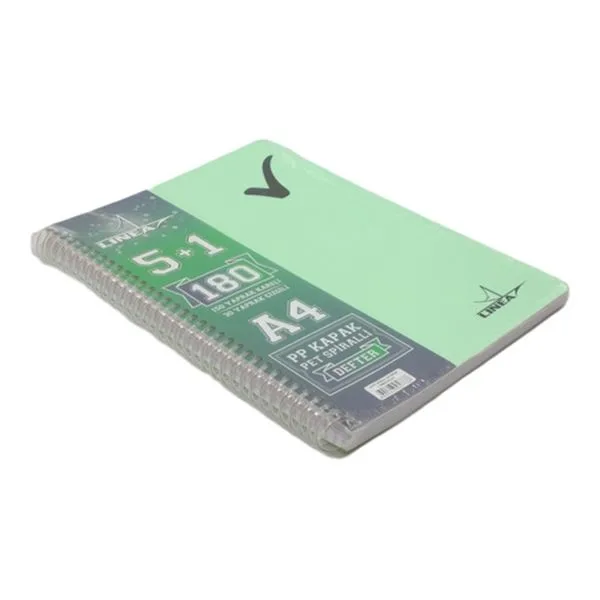 Spiralli Defter A4 Linea 180/51 Separatörlü Pp Kapak 5+1 Konulu Kareli+Çizgili 180 Yp