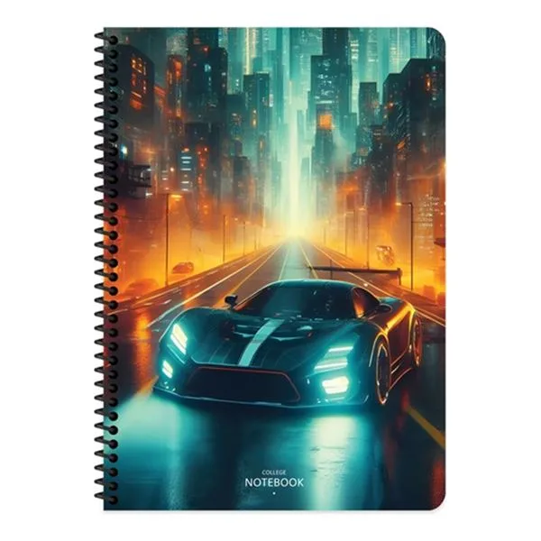 Spiralli Defter A4 Keskin Color 387311-99 Arabalar Karton Kapak Çizgili 80 Yp