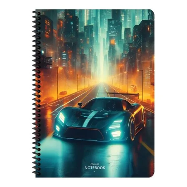 Spiralli Defter A4 Keskin Color 387312-99 Arabalar Karton Kapak Kareli 80 Yp