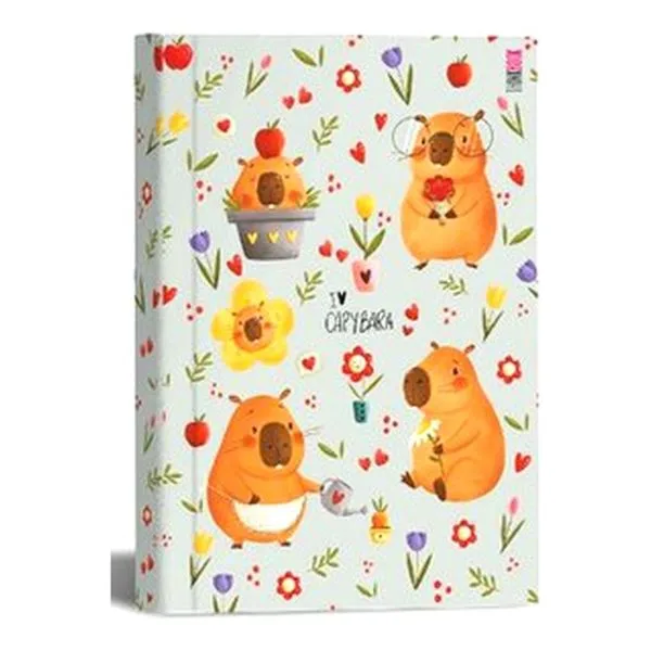Ciltli Defter 14X20 Think Book Tb-015 Capybara Sert Kapak Çizgili