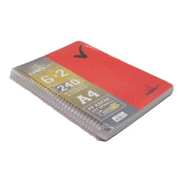 Spiralli Defter A4 Linea 240/62 Separatörlü Pp Kapak 6+2 Konulu Kareli+Çizgili 240 Yp