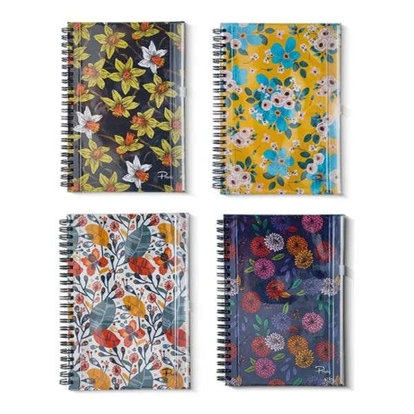 Spiralli Defter 13,5X19,5 Prestij Prj-015 Karton Kapak Çizgili Kilitli Çantalı