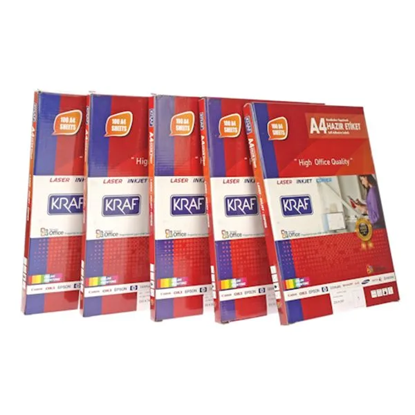 Lazer Etiket 210X297 Kraf Kf-2000 Beyaz 100 Lü