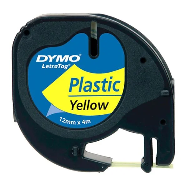 Şerit Etiket Plastik Dymo Letratag 91202 12 Mm Sarı(59423)(721620