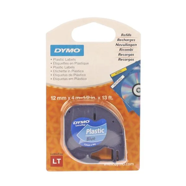 Şerit Etiket Plastik Dymo Letratag 91205 12 Mm Mavi(59426) (721650
