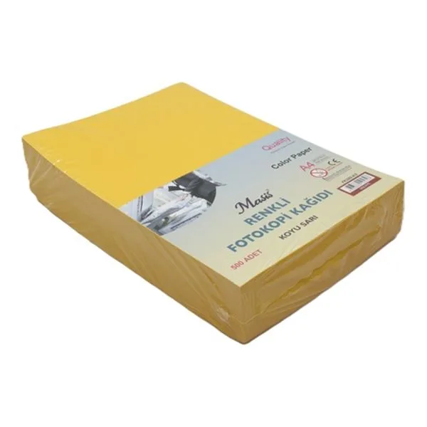 Renkli Fotokopi Kağıdı A4 Masis Fk500-Ks 80 Gr Koyu Sarı 500 Lü