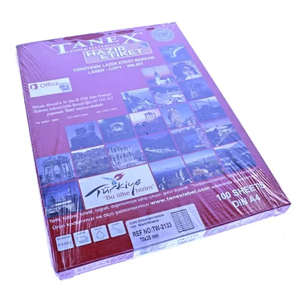 Lazer Etiket 70X25 Tanex Tw-2133 Beyaz 3300Lü