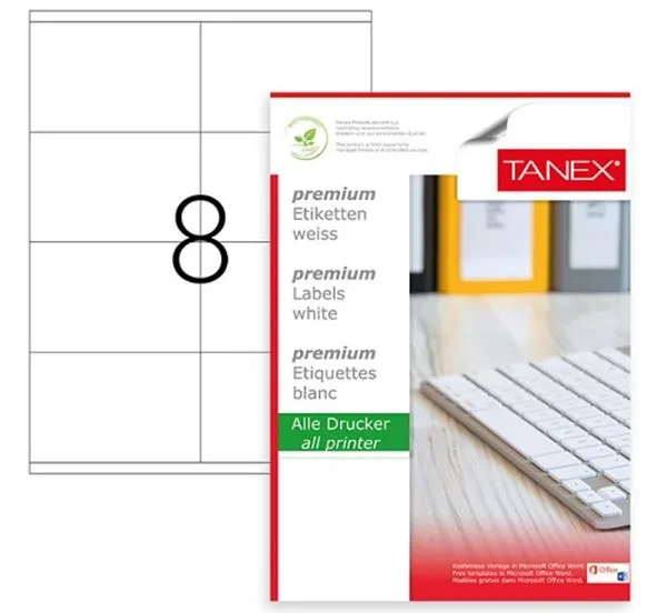Lazer Etiket 105X70 Tanex Tw-2208 Beyaz