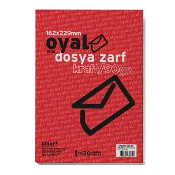 Dosya Zarfı 16,2X22,9 Oyal 90 Gr Kraft 500 Lü 30004116
