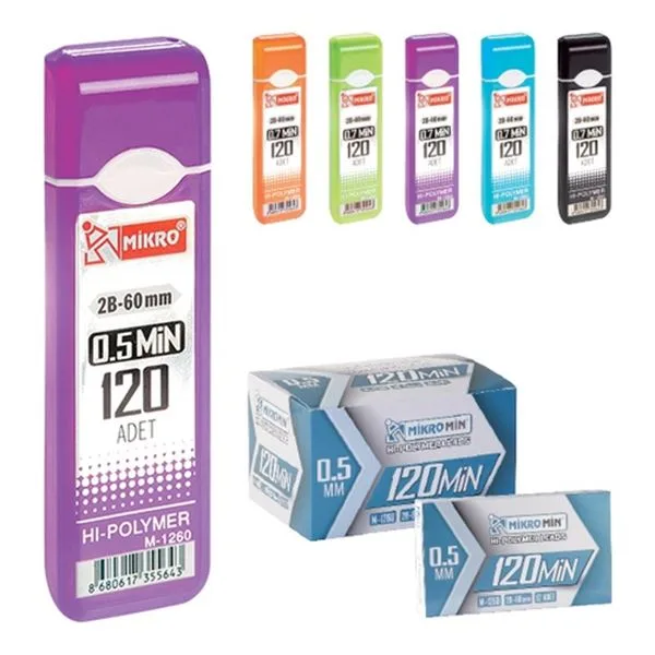 Min Uç Versatil 0,5 Mm Mikro M-1260 2B Siyah Hı-Polymer 120 Li