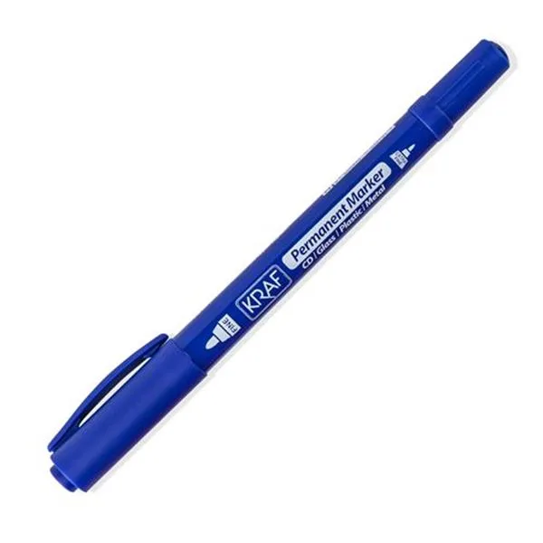 Asetat Kalemi Permanent Kraf 250G Twın Çift Uçlu Mavi