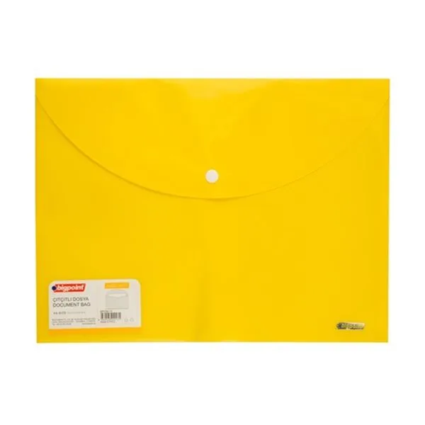 Dosya Zarfı Plastik Çıtçıtlı Bigpoint Bp238-15 A4 Sarı