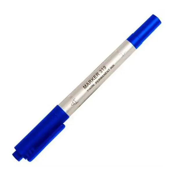 Asetat Kalemi Permanent Aihao Ah-319 Çift Uçlu Mavi
