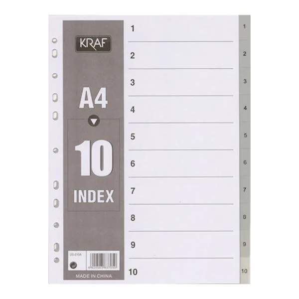 Separatör Plastik 1-10 Rakam Kraf 1010 A4