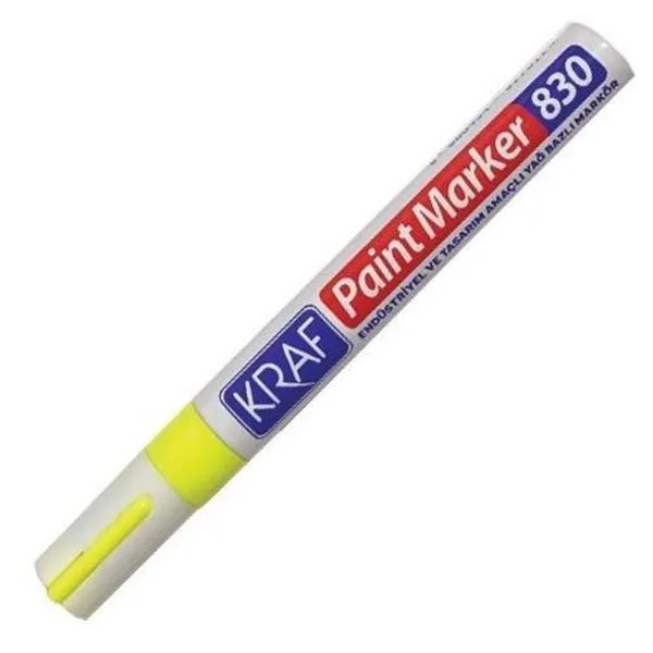 Boya Markörü Kraf 830 Metal Gövde Sarı
