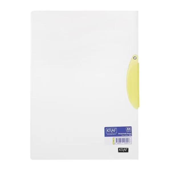 Sıkıştırmalı Dosya Plastik Kraf 1060 A4 Sarı