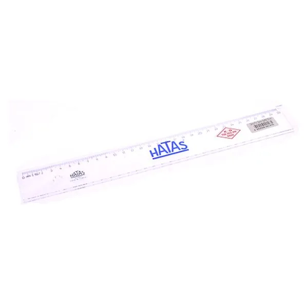 Büro Cetveli Plastik Geniş 30 Cm Hatas 0147 Şeffaf