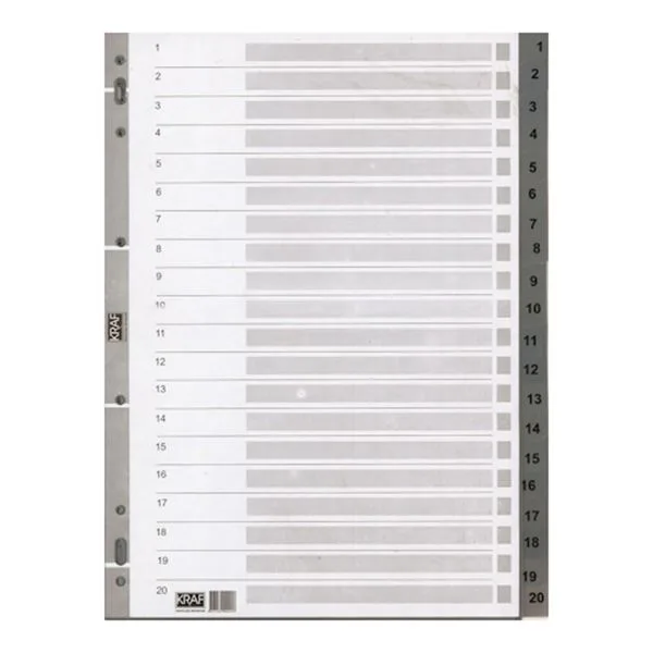 Separatör Plastik 1-20 Rakam Kraf 1020 A4