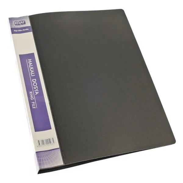Halkalı Dosya Plastik A4 Kraf 1050/2R Siyah