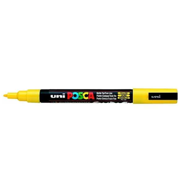 Non Permanent Markör 0.9-1.3 Mm Uni Posca Pc-3M Su Bazlı Sarı