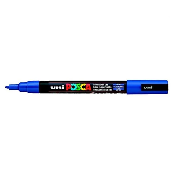 Non Permanent Markör 0.9-1.3 Mm Uni Posca Pc-3M Su Bazlı Mavi