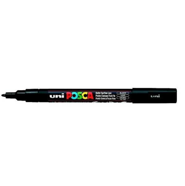 Non Permanent Markör 0.9-1.3 Mm Uni Posca Pc-3M Su Bazlı Siyah